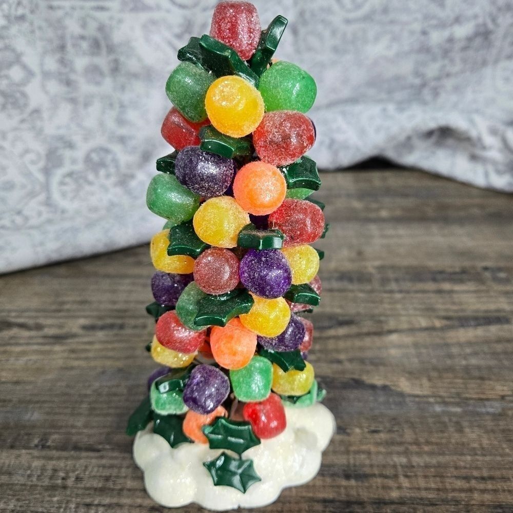 LEMAX Holly Gumdrop Tree vintage looks like real sugar coated gumdrops appx 7.5"